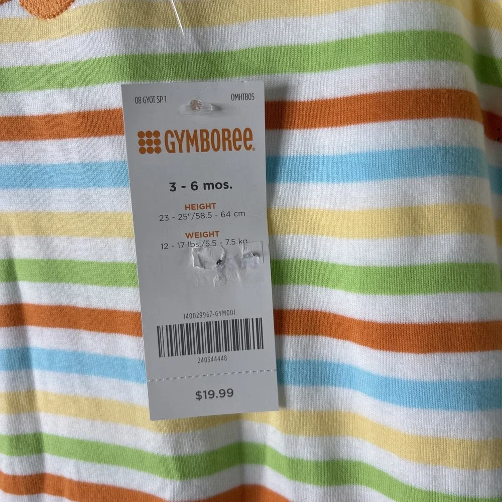 Gymboree‎ 2007 One Piece 3-6mos Crab Snap Striped Short Sleeve Pant Outfit NEW